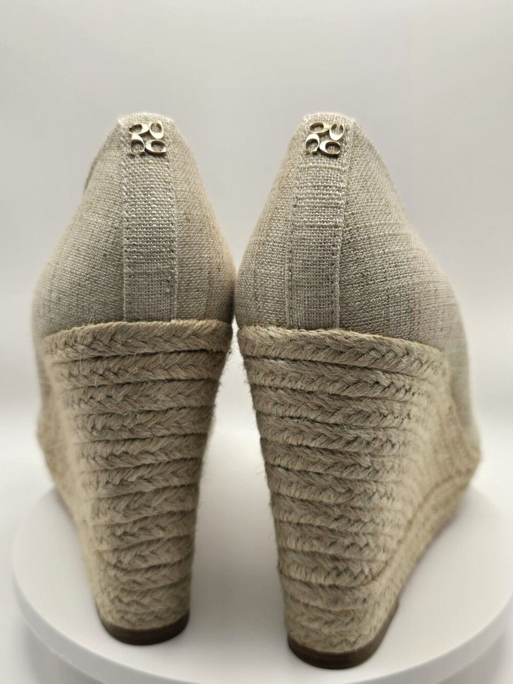 Coach Milan Platform Espadrille Wedge Heel Peep Toe Gold Size 8.5 - Picture 2 of 13